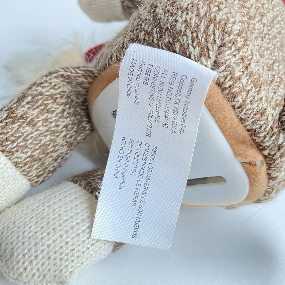 Gemmy Christmas Singing Scooting Sock Monkey Santa‎ Hat Tested Works Video! 9